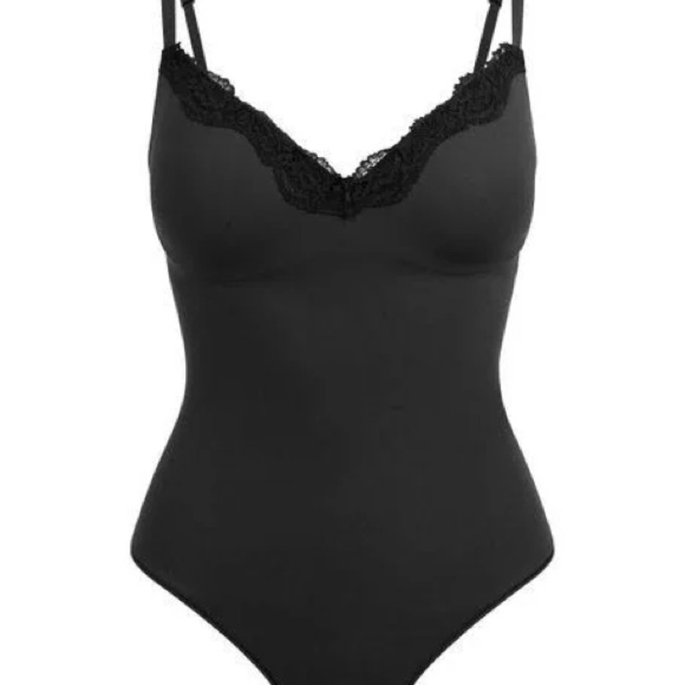 SKIMS Padded Lace Black Bodysuit